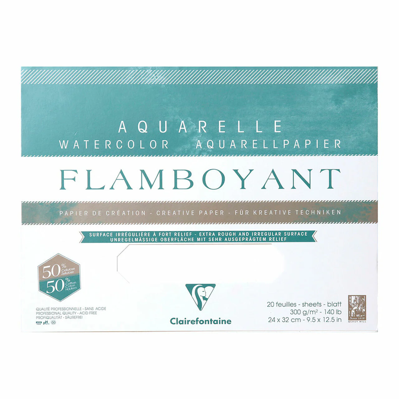Clairefontaine Flamboyant Pad 24x32cm 300gsm 20 Sheets - Nail Gallerys