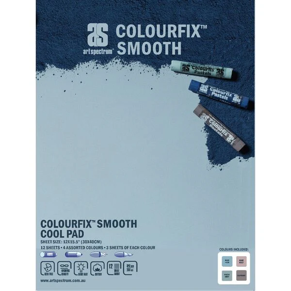 Art Spectrum Colourfix Smooth Pad 12 Sheet - Cool Colour - Nail Gallerys