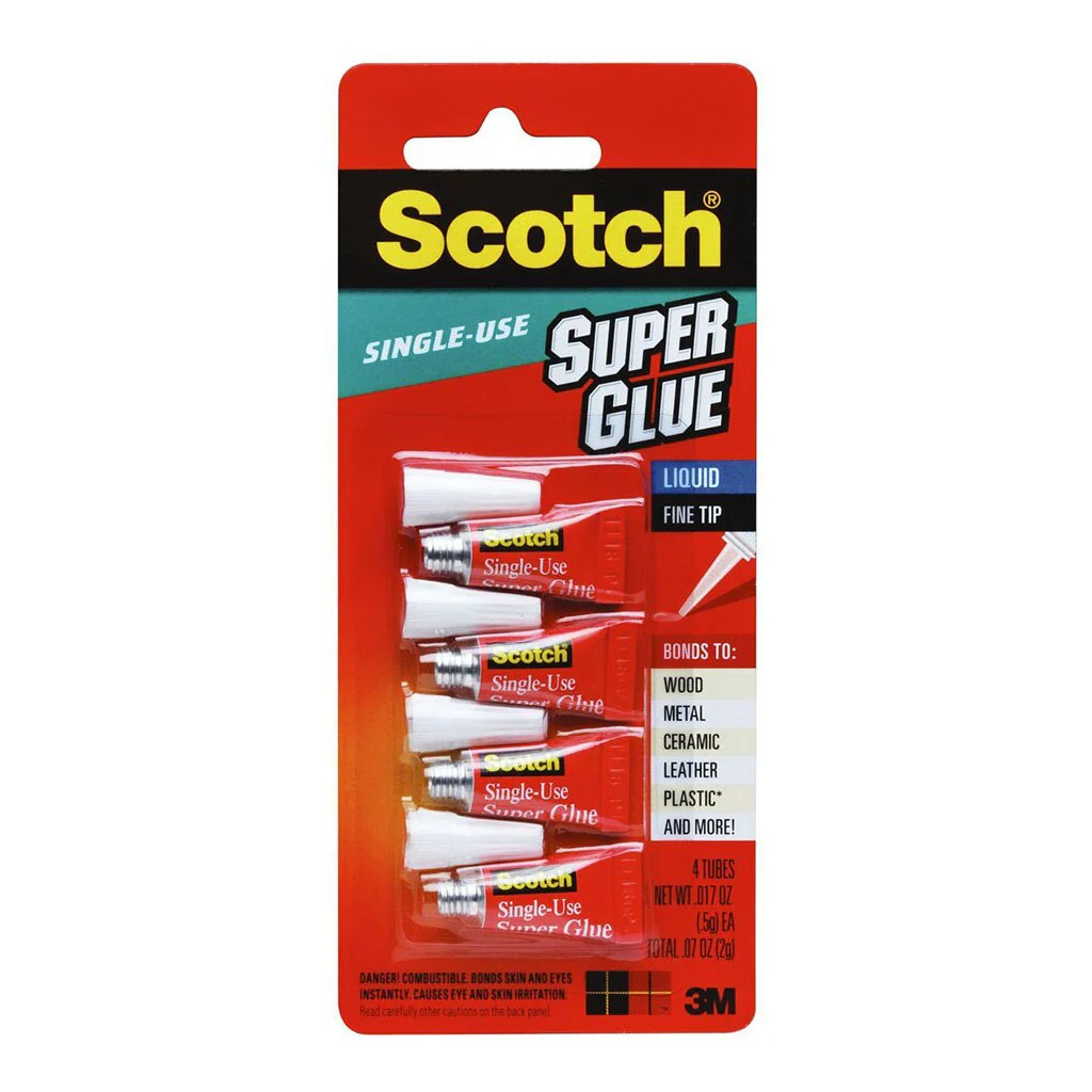 Scotch Ad114 Super Glue 0.5g Pack of 4 Tubes - Nail Gallerys