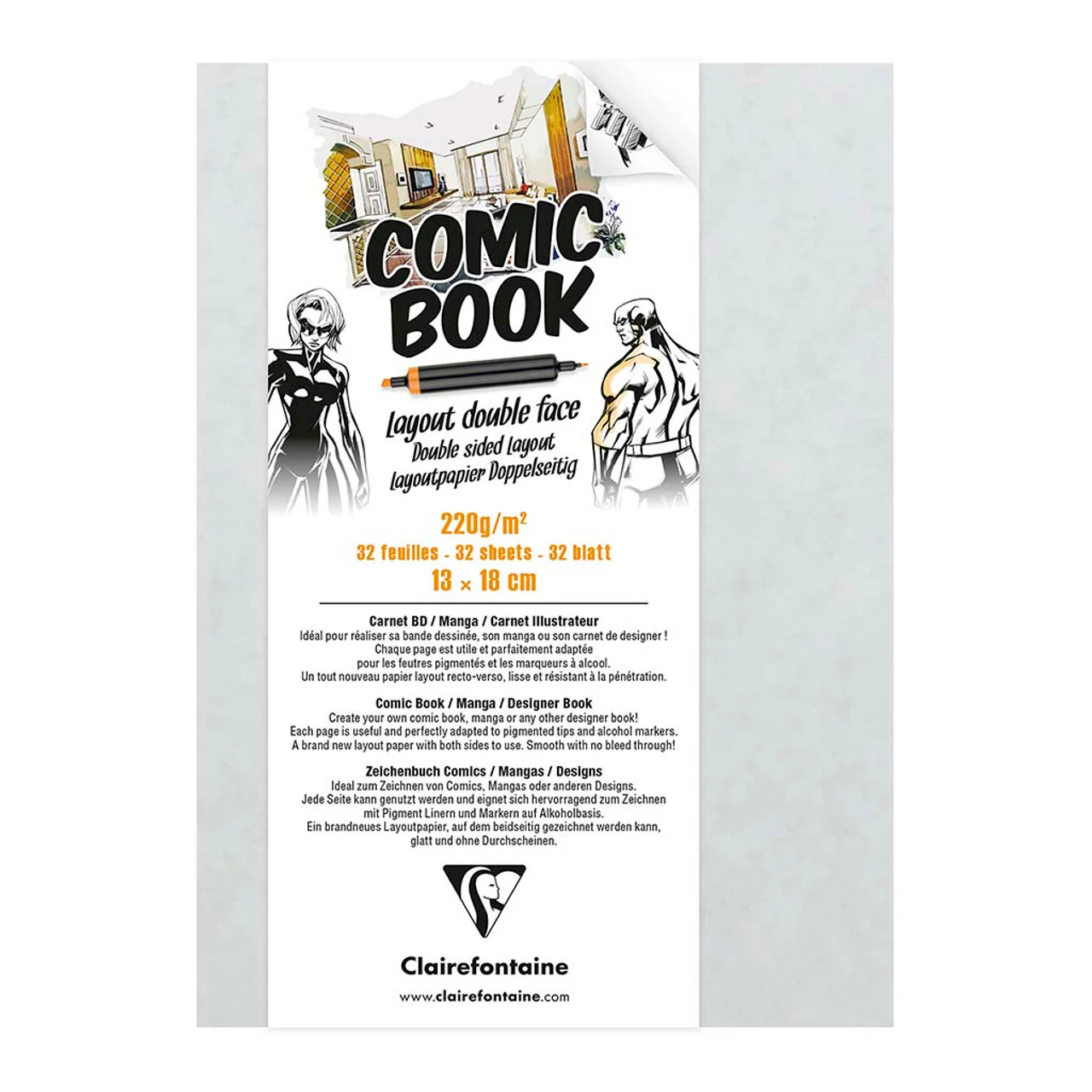 Clairefontaine Comic Book 220gsm 32 Sheets - Nail Gallerys