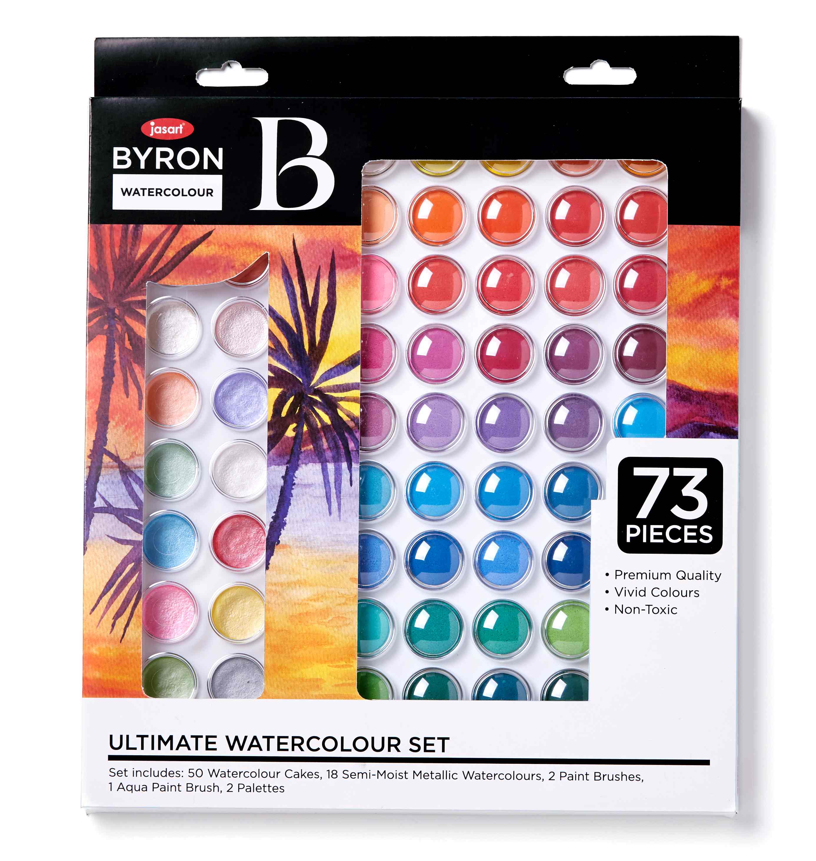 Jasart Byron Watercolour Pan Set Of 73 - Nail Gallerys