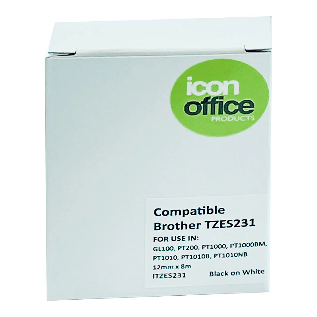 Okin Compatible Brother Strong TZ Tape 12mm Black on White - Nail Gallerys