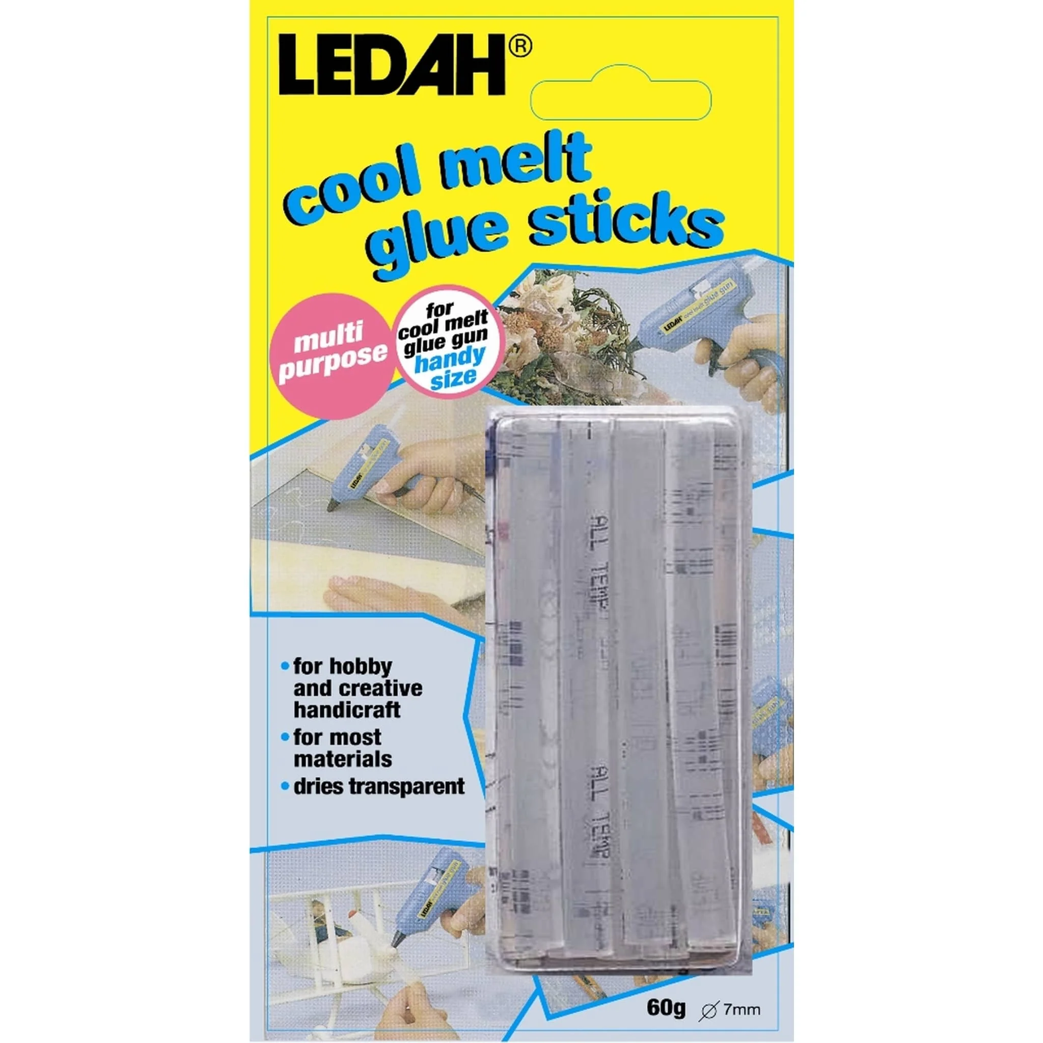 Ledah Cool-melt Glue Sticks Clear 7mm 15 Sticks - Nail Gallerys