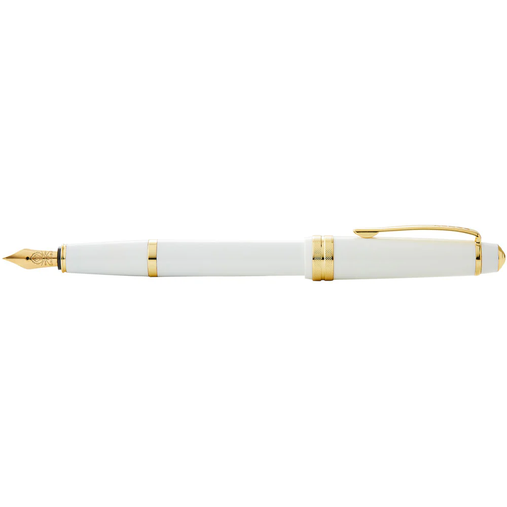 Cross Bailey Light Polished White Resin and Gold Tone Fountain Pen - Nail Gallerys