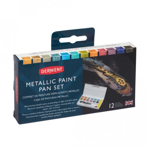 Derwent Metallic Paint 12 Pan Set - Nail Gallerys