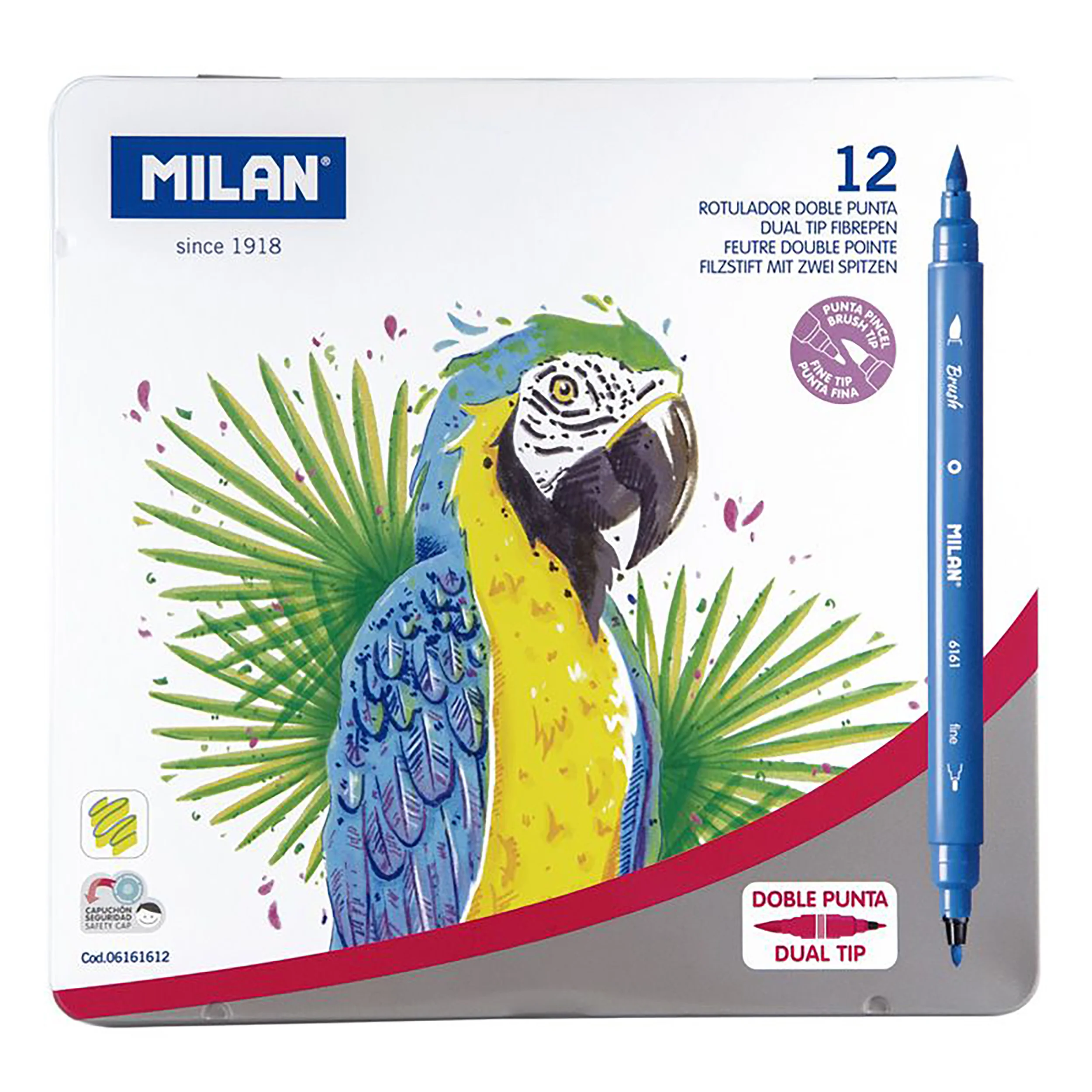 Milan Double Ended Fibre Tip  Markers Set Of 12 - Nail Gallerys