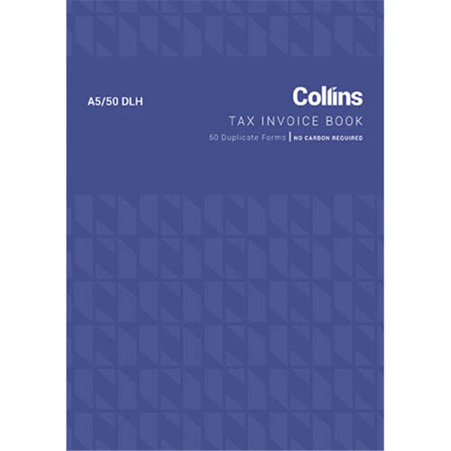 Collins Tax Invoice A5/50dlh Duplicate No Carbon Required 55 Gsm Size 210mm X 148mm - Nail Gallerys