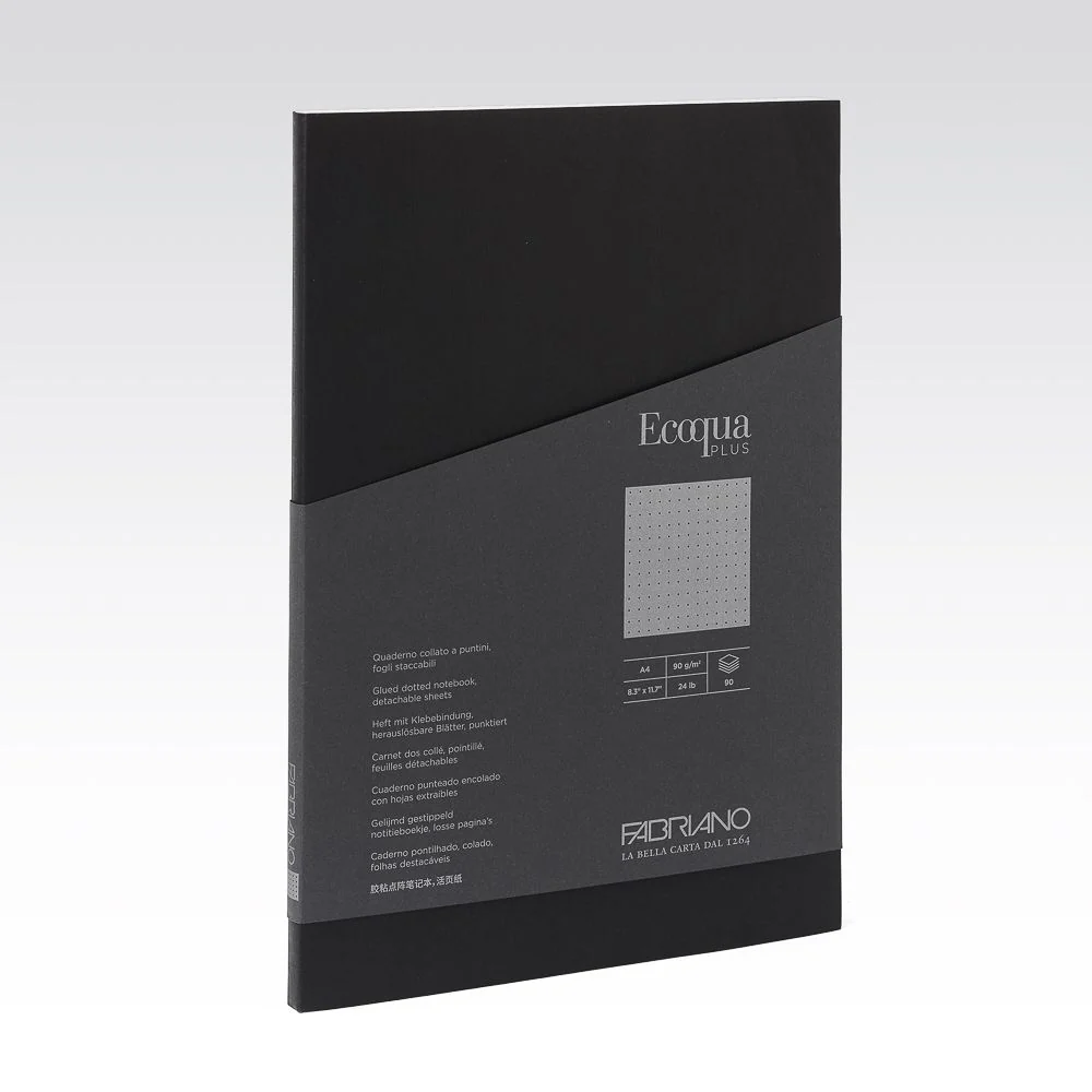Fabriano Ecoqua Plus Glued 90gsm Dots A4 Notebooks - Nail Gallerys