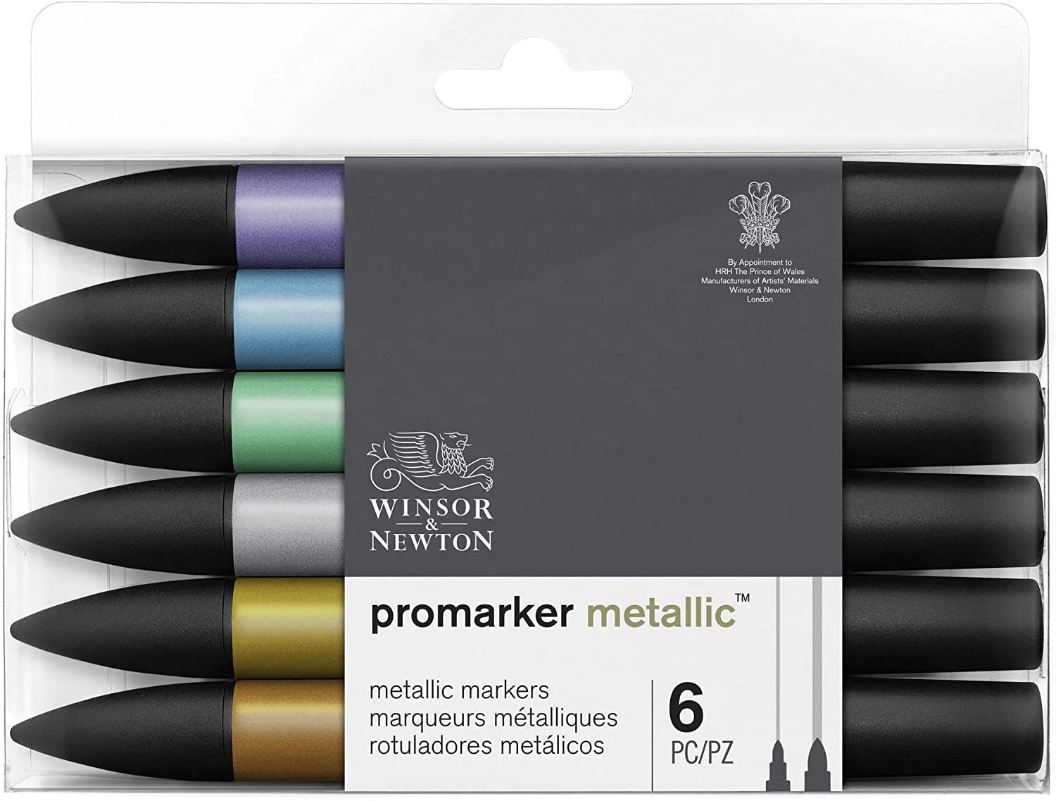 Winsor & Newton Promarker Set Of 6 Metallics - Nail Gallerys