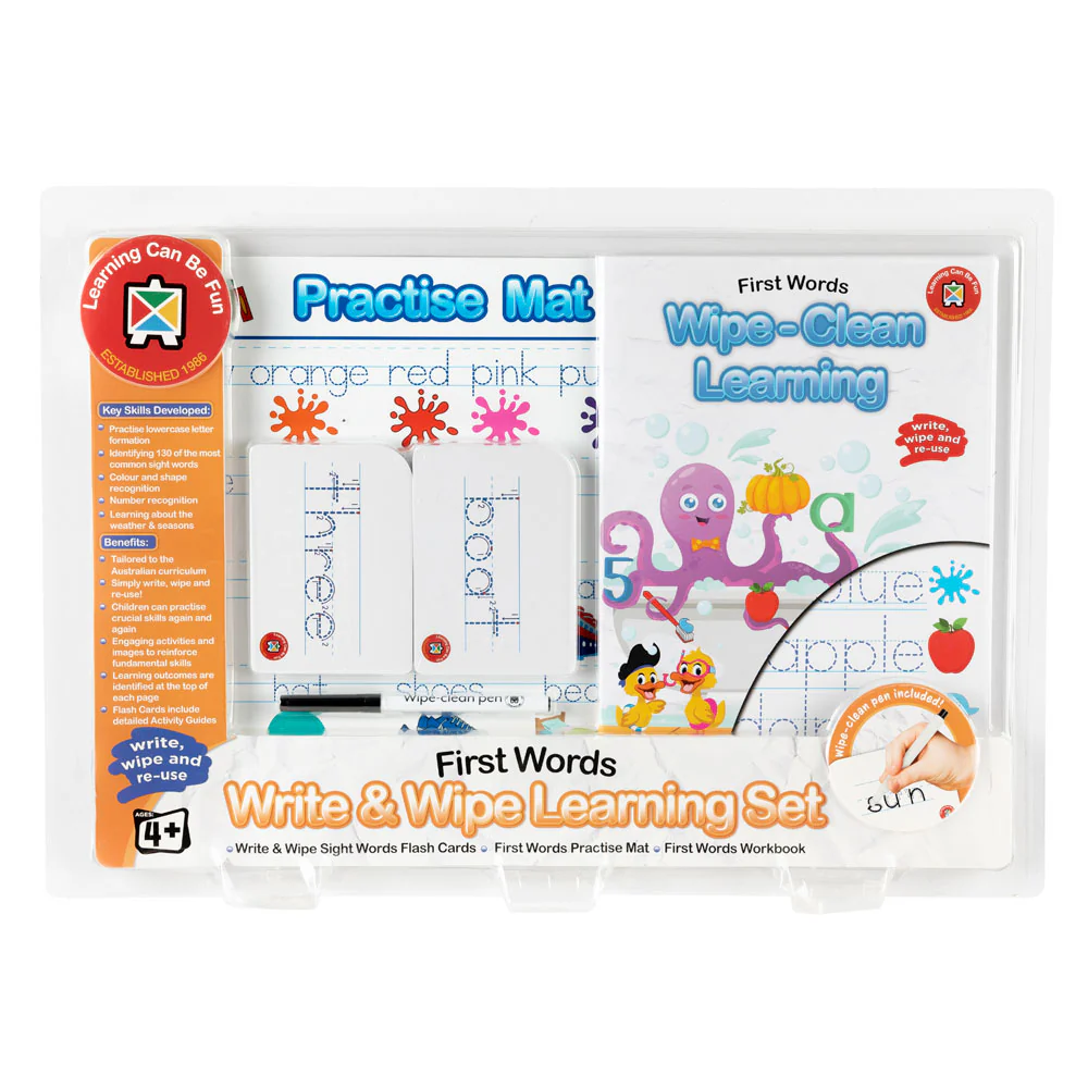 Learning Can Be Fun Write & Wipe First Words Learning Set - Nail Gallerys