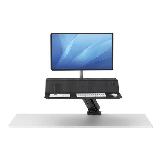 Fellowes Lotus Rt Single Monitor Sit Stand Workstation Black - Nail Gallerys
