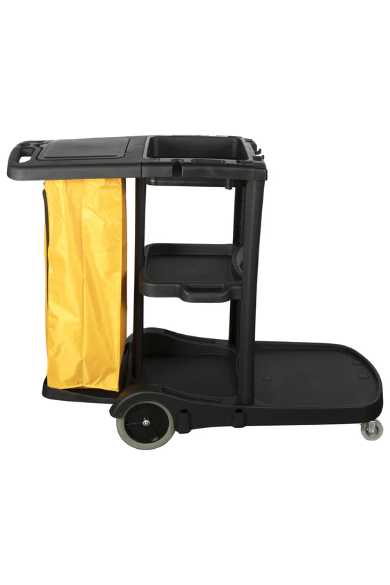 Cleanlink Janitor's Trolley 3 Tier Black - Nail Gallerys
