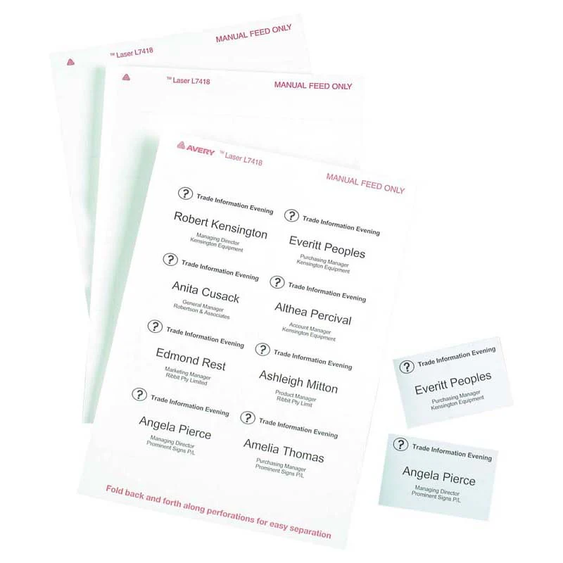 Avery Label L7418-25 Name Badge 86.5x55.5mm 25 Sheets - Nail Gallerys
