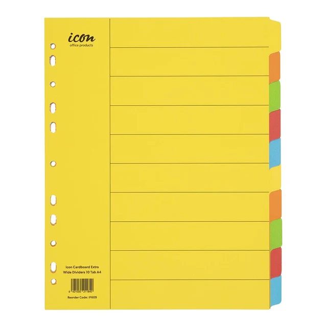 Icon Cardboard Dividers Extra Wide Coloured - Nail Gallerys