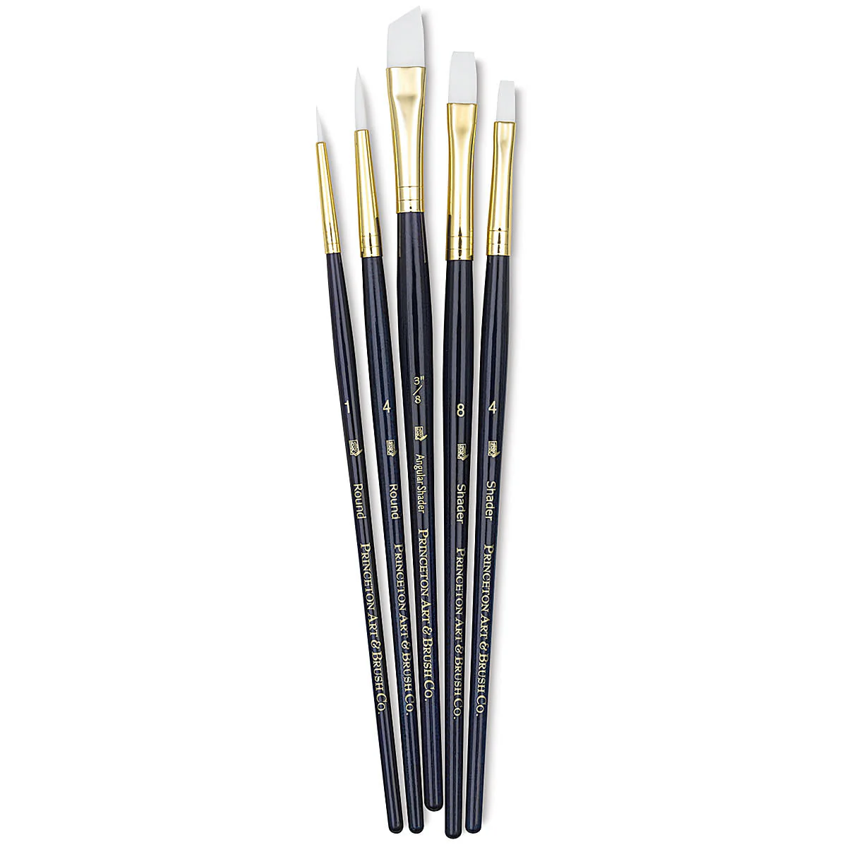 Princeton Real Value Synthetic White Taklon 9136 Brushes Set Of 5 - Nail Gallerys