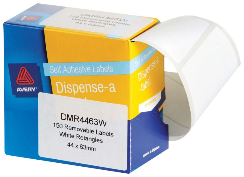 Avery Self Adhesive Label Dispenser Dmr4463w 44x63mm White 150 Pack - Nail Gallerys