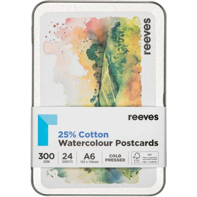 Reeves Watercolour White Postcard Tin Set - Nail Gallerys