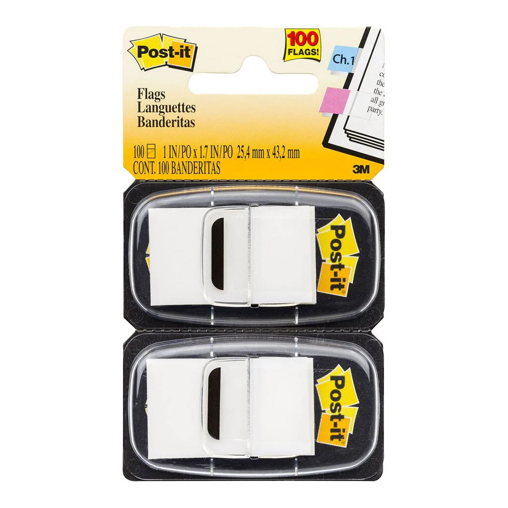 Post-it Flags 680-we2 White 25x43mm Pack of 2 - Nail Gallerys