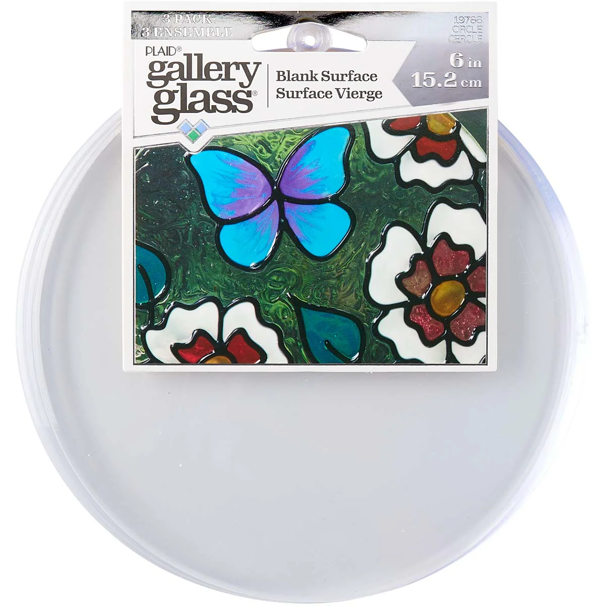 Plaid Gallery Glass 6inch Circle Surface 3 Pieces - Nail Gallerys
