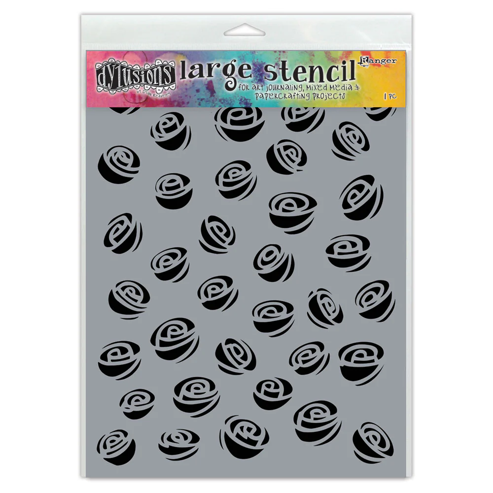 Ranger Dylusions Garden of Roses Stencil - Nail Gallerys