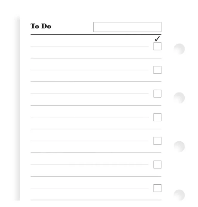 Filofax Refill Mini To Do Pad - Nail Gallerys