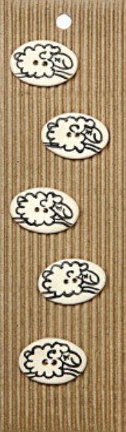 Incomparable Buttons - Oval Sheeps - Card of 5 - Nail Gallerys