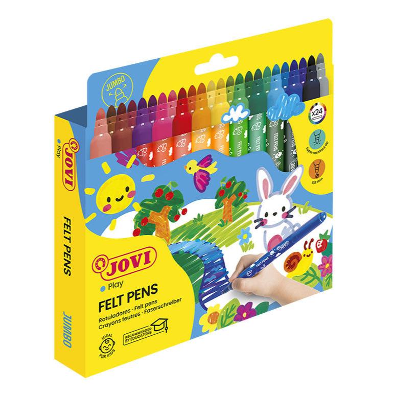 Jovi Washable Maxi Felt-Tip Pens Set of 24 - Nail Gallerys