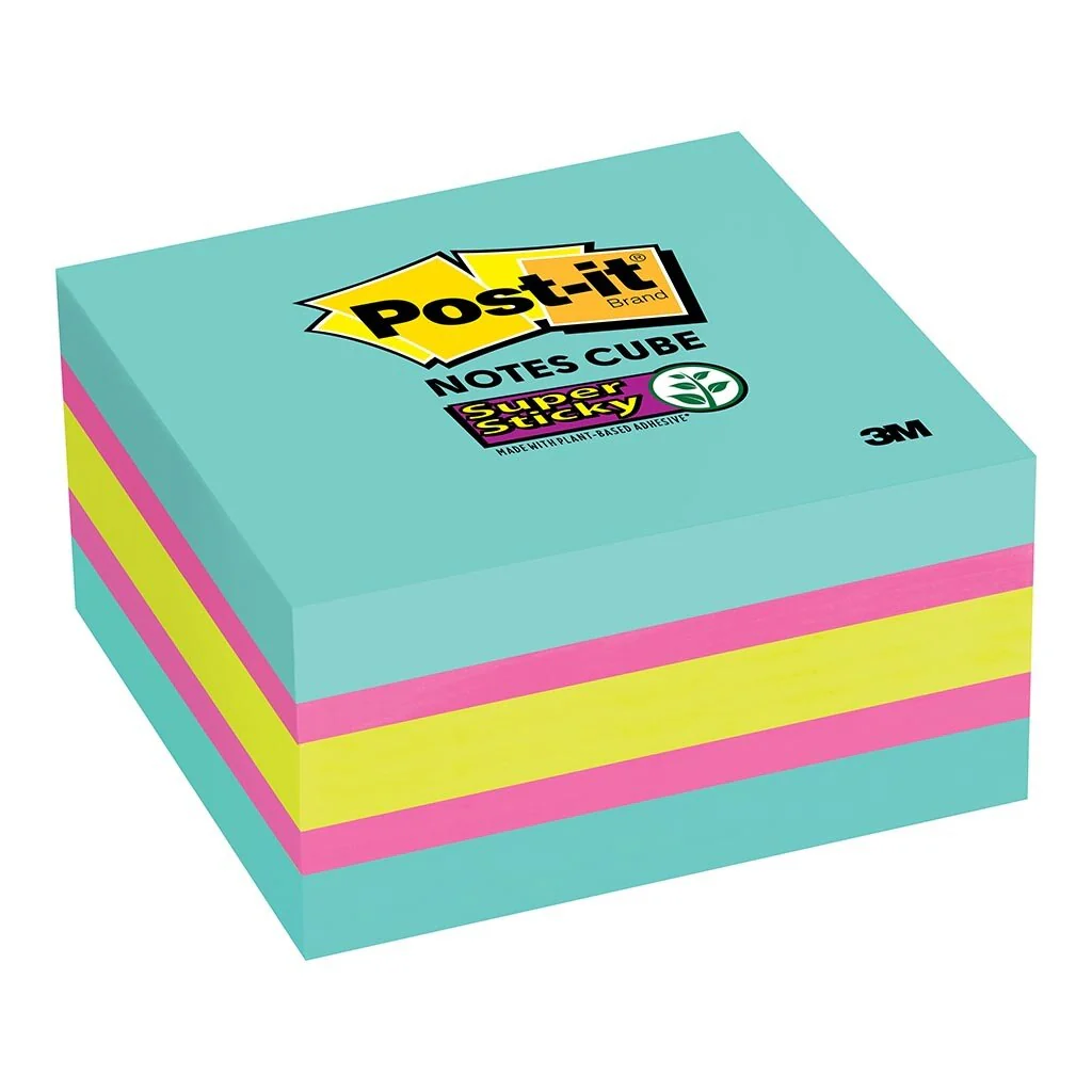Post-it Super Sticky Memo Cube 2027-ssafg 76mm X 76mm 360 Sheet Cube - Nail Gallerys