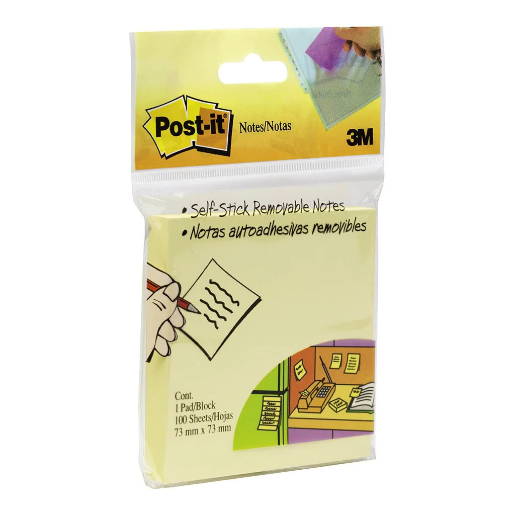 Post-it Notes Yellow 654-hby 76x76mm Retail Pack 100 Sheets - Nail Gallerys