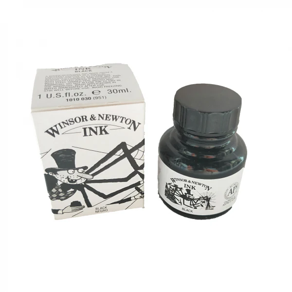 Winsor & Newton Black Indian Drawing Ink 30ml - Nail Gallerys