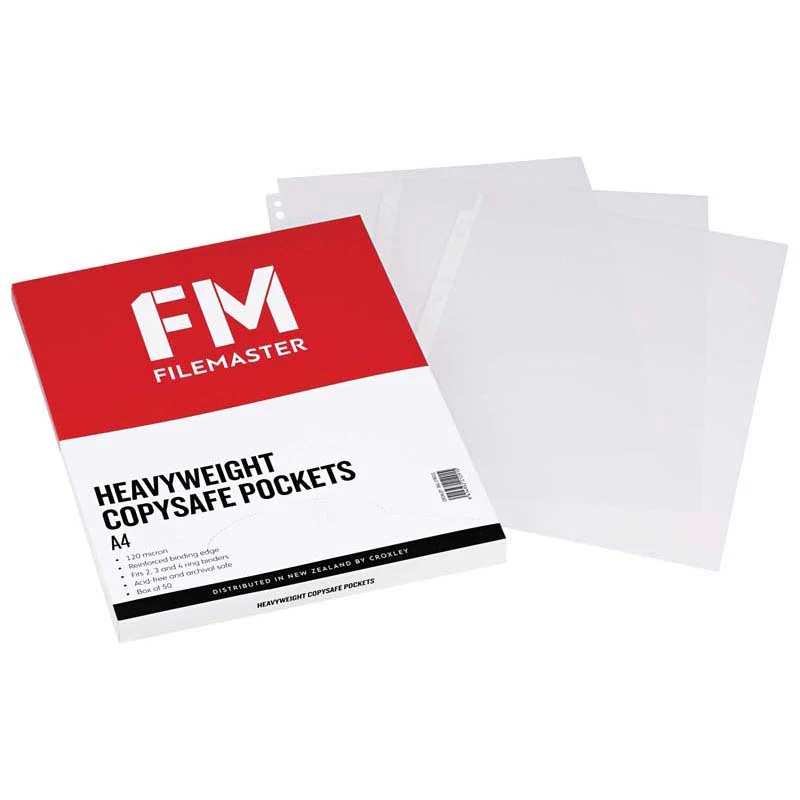 FM Pocket Copysafe Size A4 115 Micron Heavyweight Box 50 Clear Polypropylene - Nail Gallerys