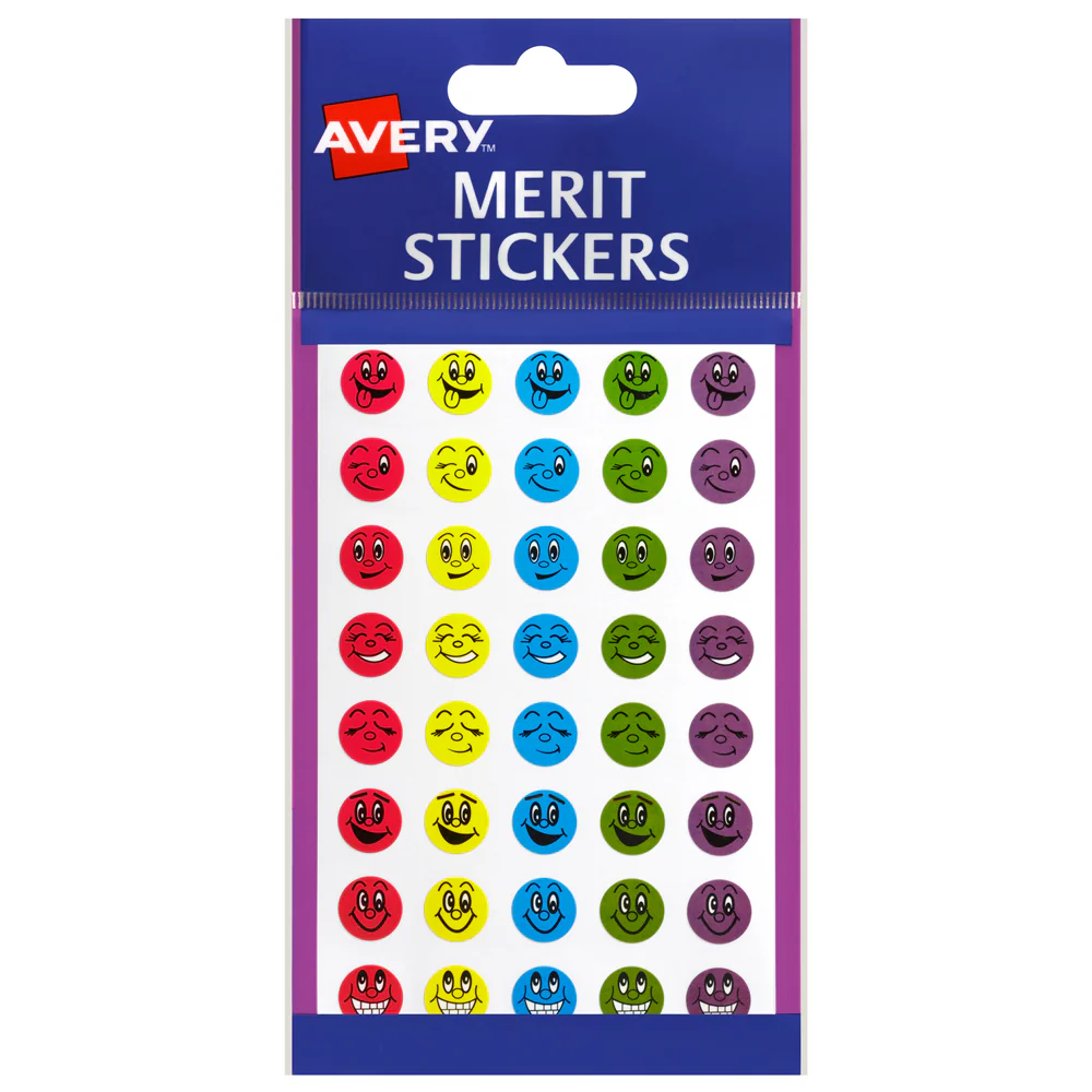 Avery Merit Stickers Mini Smiley Face Round 13mm 800 Pack - Nail Gallerys