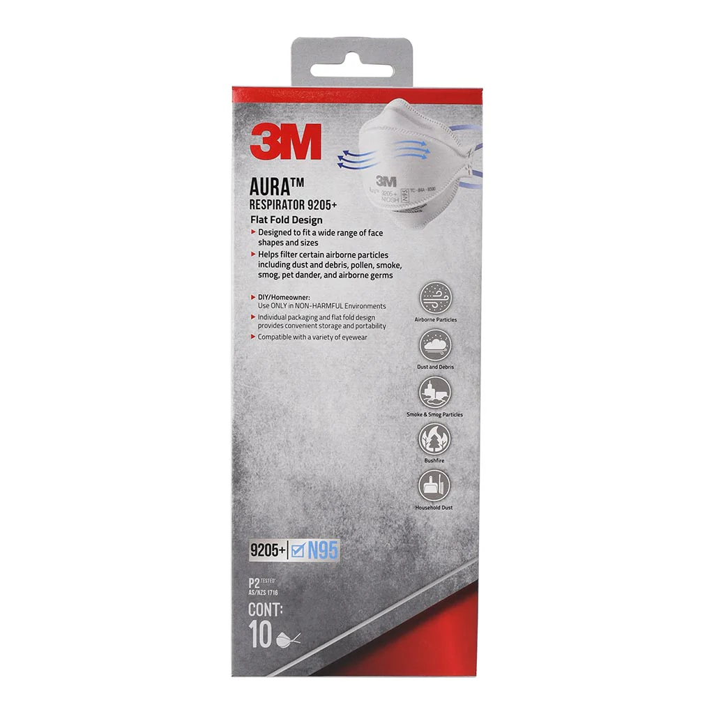 3M Aura Respirator 9205+ Pack of 10 - Nail Gallerys
