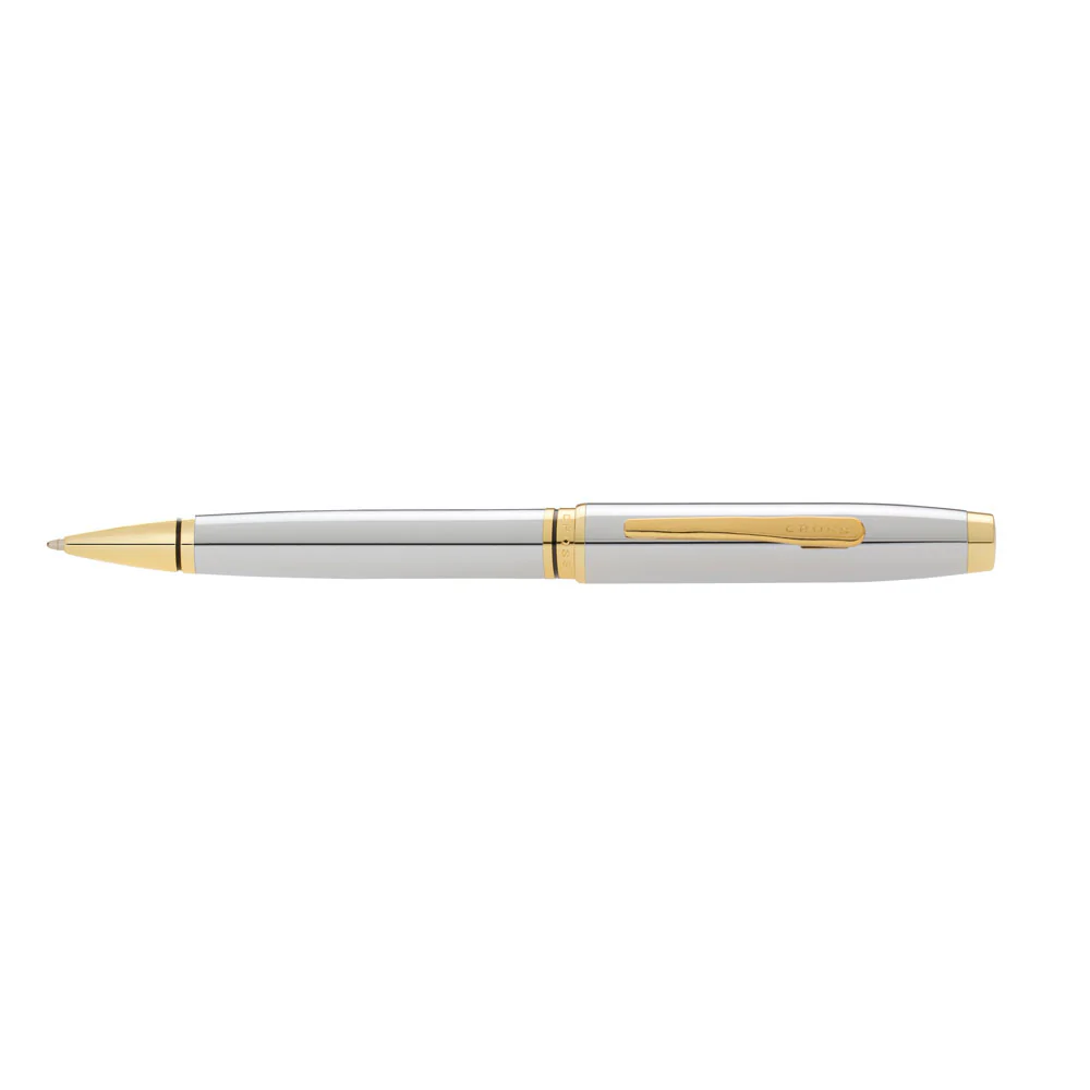 Cross Coventry Polished Chrome with Gold-Tone Ballpoint Pen - Nail Gallerys