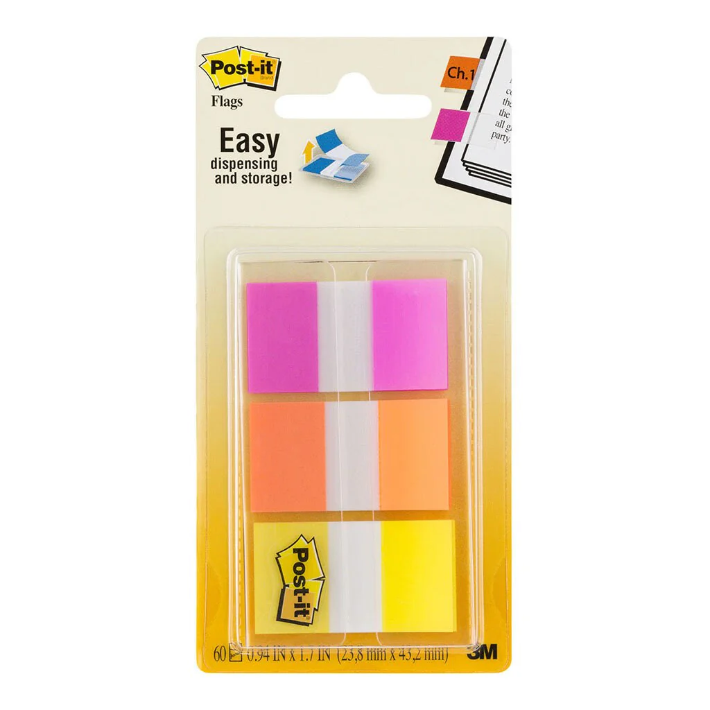 Post-it Flags 680-olp Assorted Highlighting Colour 25x43mm Pack Of 60 - Nail Gallerys