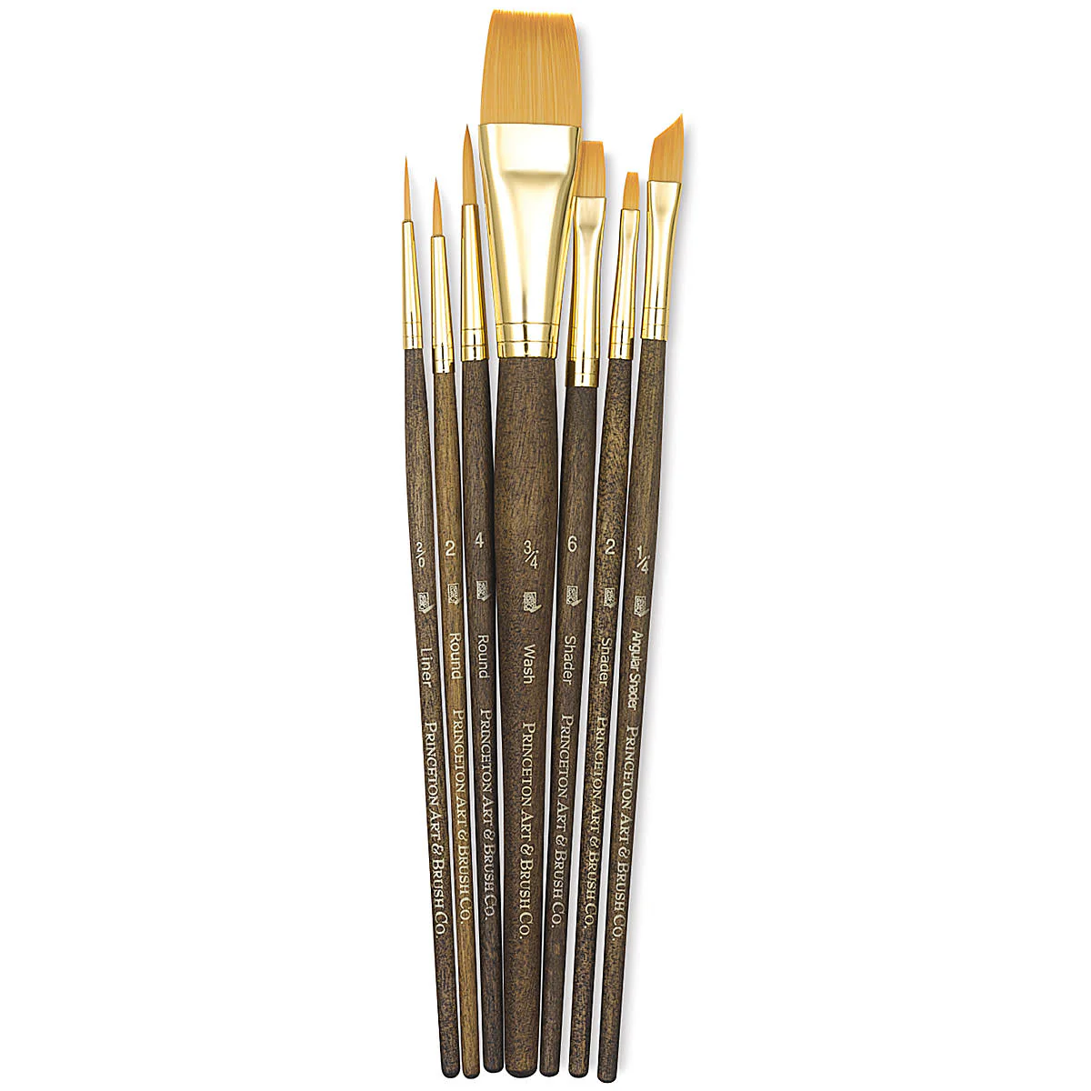 Princeton Real Value Synthetic Golden Taklon 9143 Brushes Set Of 7 - Nail Gallerys
