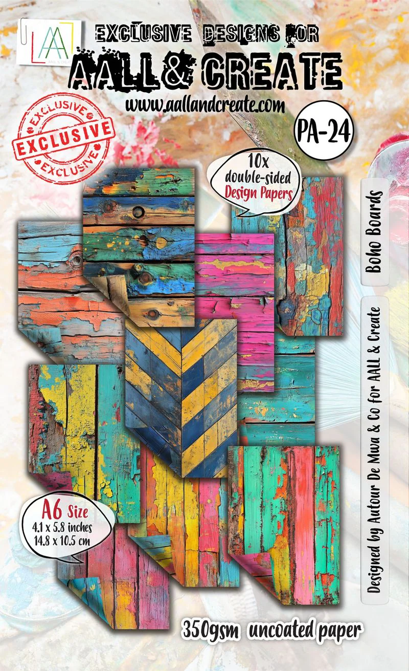 AALL And Create Double-Sided A6 350gsm Boho Boards Cardstock Pack of 10 - Nail Gallerys