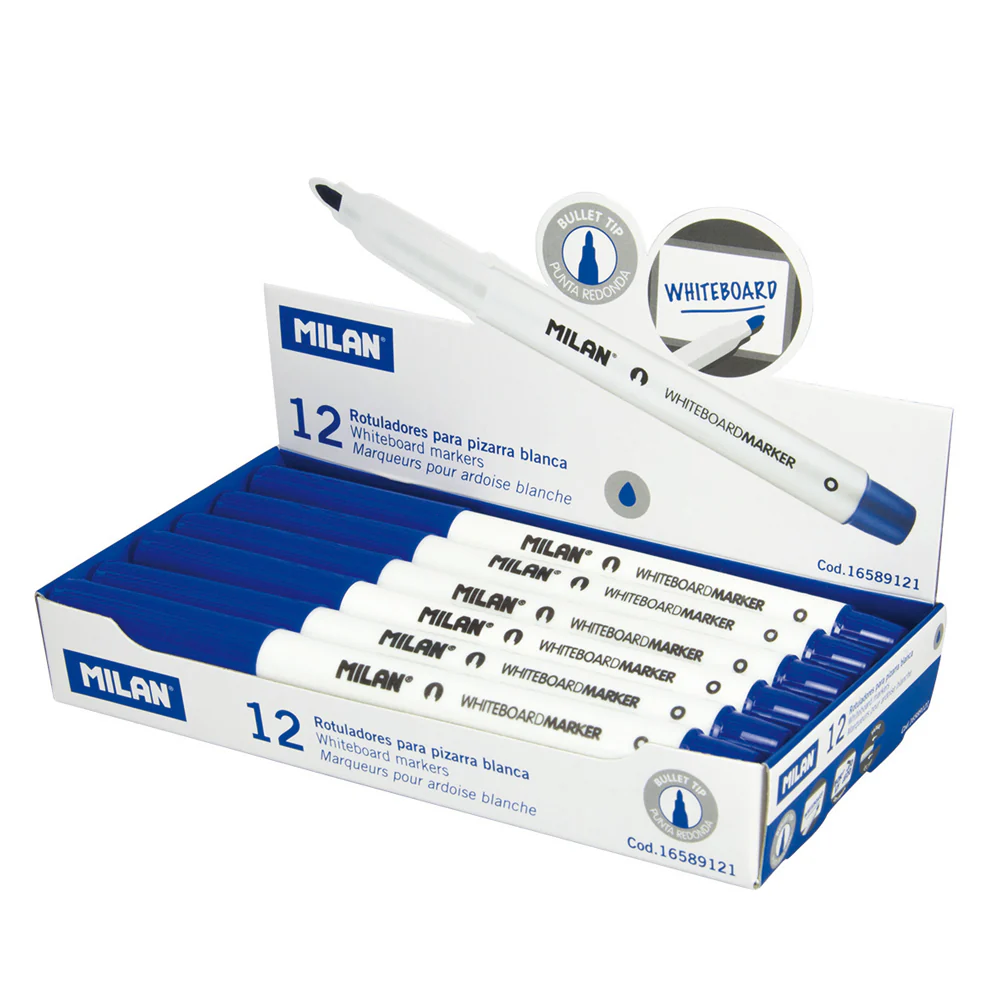Milan Fine Bullet Tip 3.7mm Whiteboard Markers - Nail Gallerys