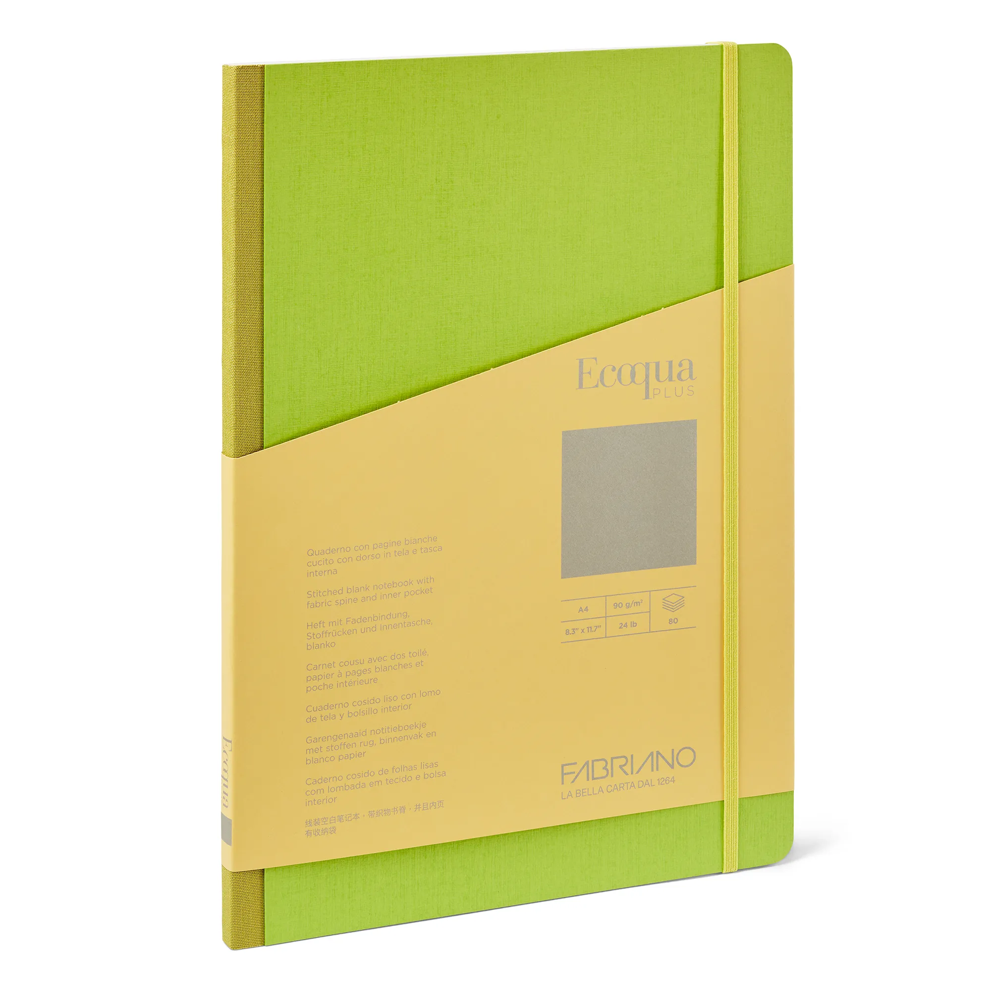 Fabriano Ecoqua Plus Fabric 90gsm Blank Lime Notebooks - Nail Gallerys