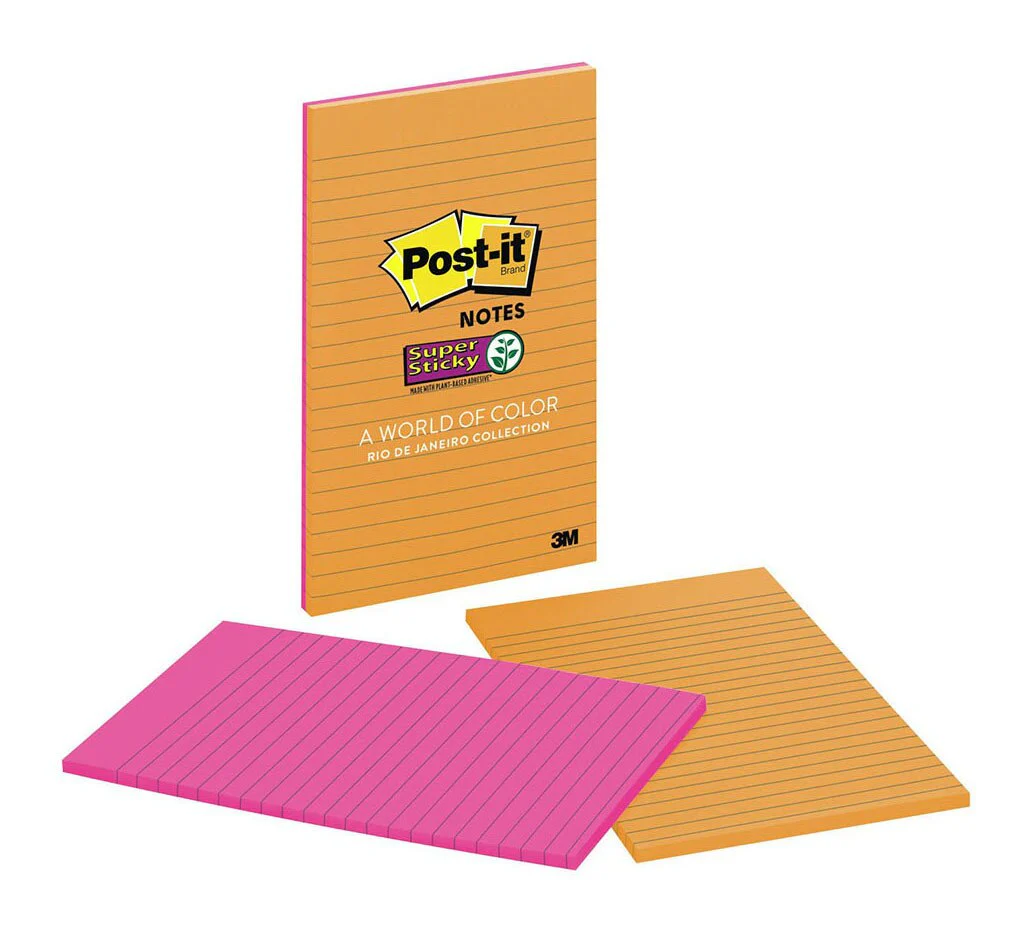 Post-it Super Sticky Lined Notes 5845-ss 127x203mm Rio De Janiero 45 Sheet Pads Pack Of 2 - Nail Gallerys