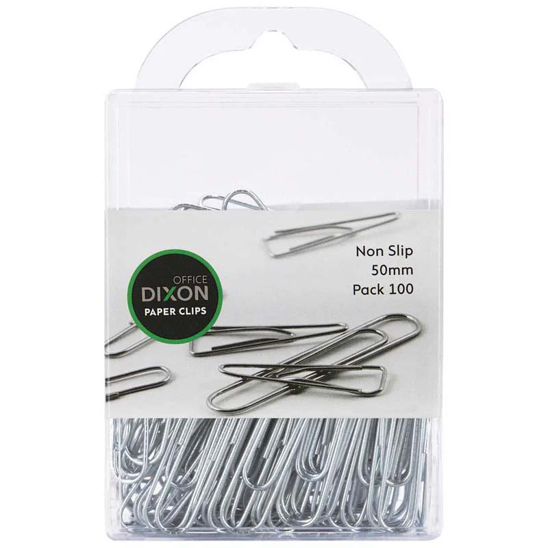 Dixon Paper Clips Size 50mm Nonslip Round Pack Of 100 Silver - Nail Gallerys