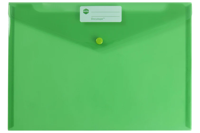 Marbig Doculope A4 Green Document Wallet - Pack Of 10 - Nail Gallerys
