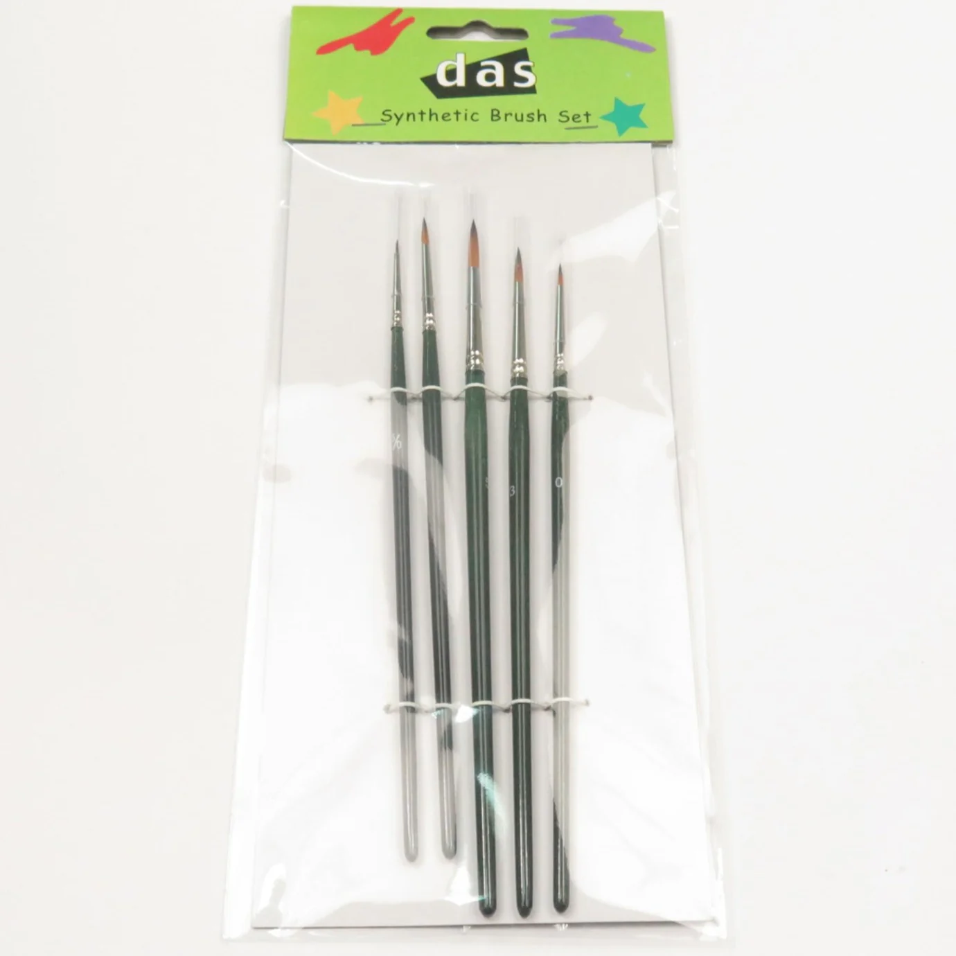 Das 8301 Synthetic Round Paint Brush Set Of 5 Assorted Sizes - Nail Gallerys