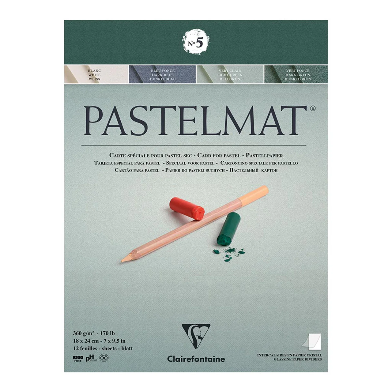 Clairefontaine Pastelmat Pad No. 5 12 Sheets - Nail Gallerys