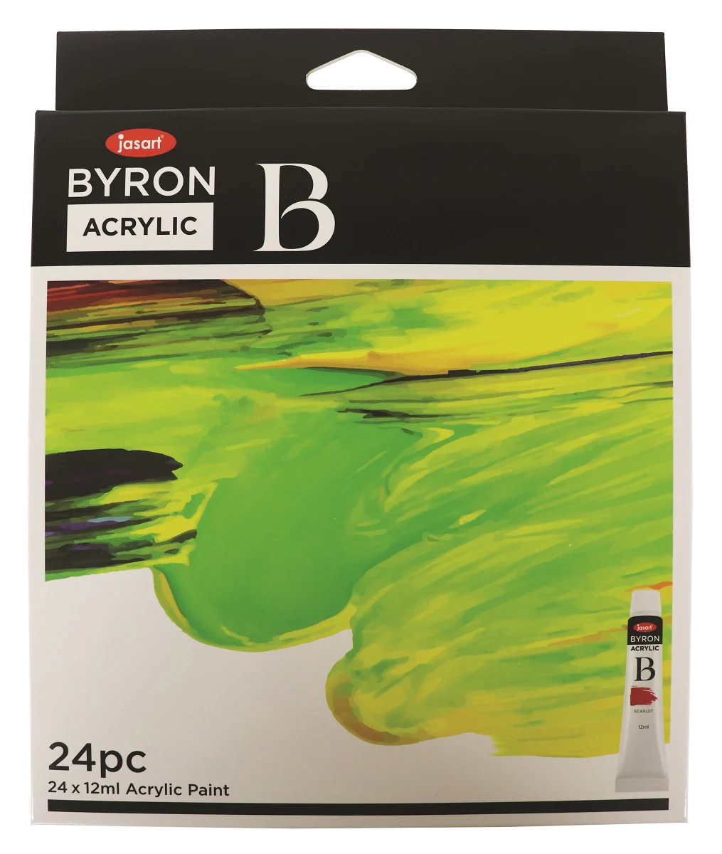 Jasart Byron 12ml Acrylic Paint Set of 24 - Nail Gallerys