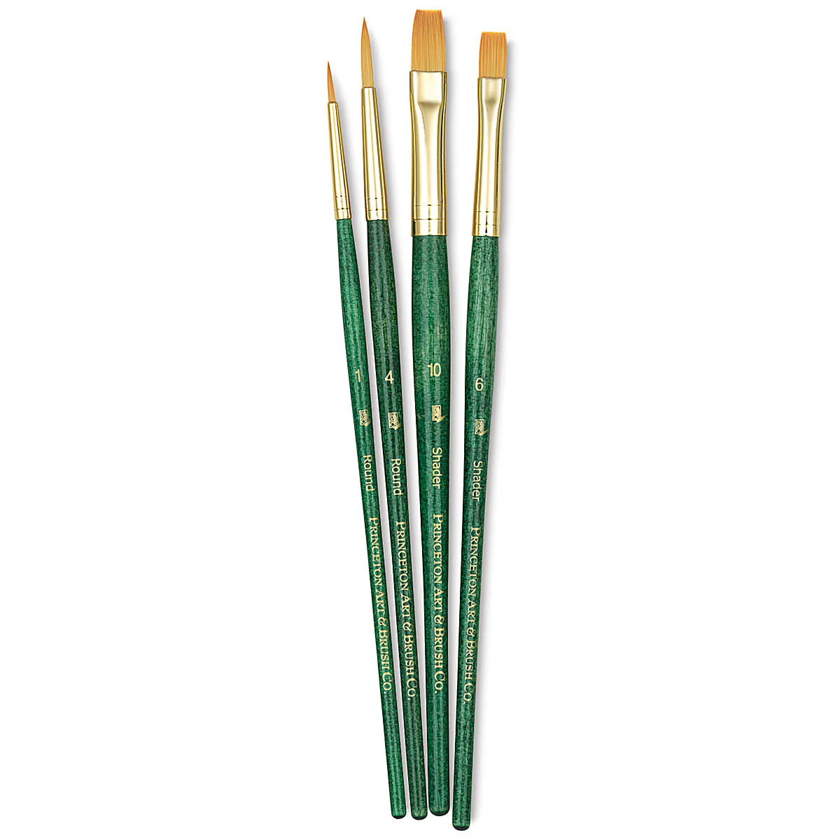 Princeton Real Value Synthetic Golden Taklon 9116 Brushes Set Of 4 - Nail Gallerys