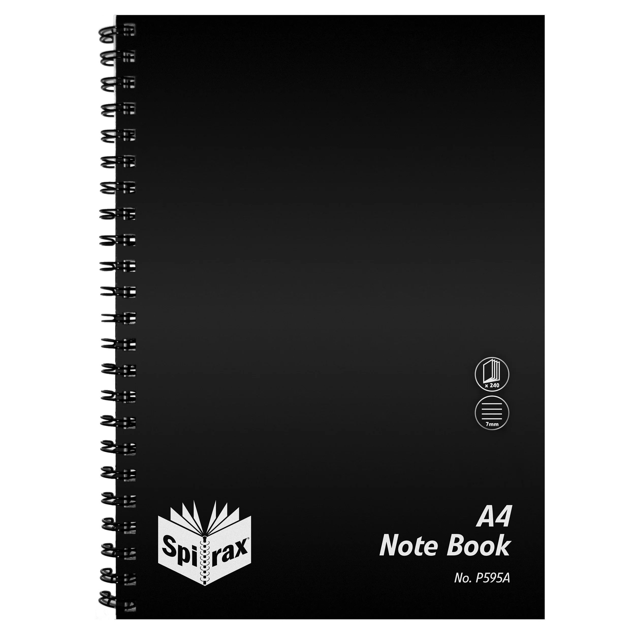 Spirax P595a PP Notebook A4 240 Page Black S/o - Pack Of 5 - Nail Gallerys