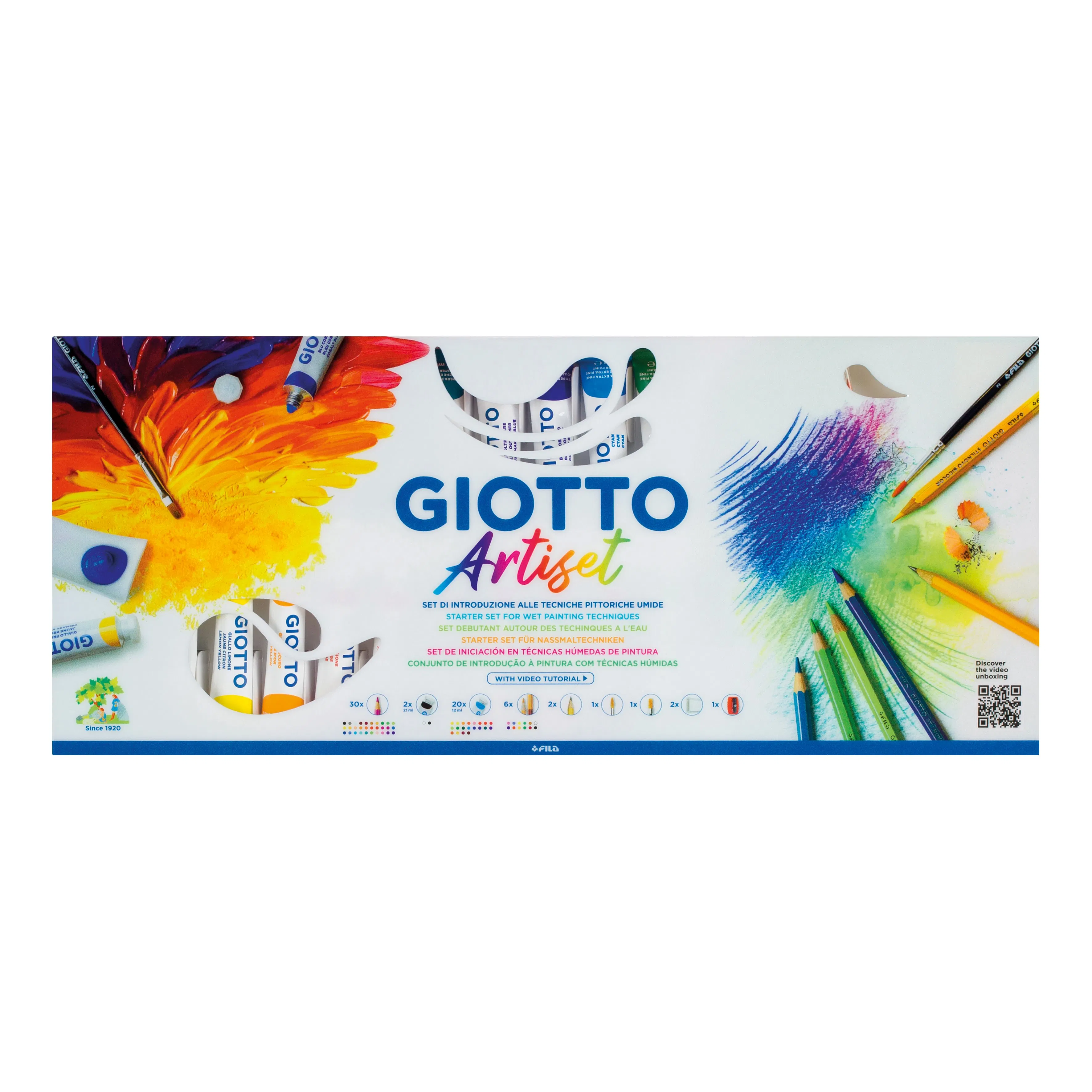Giotto Artiset Starter Set For Wet Painting Techniques 63 Piece Set - Nail Gallerys