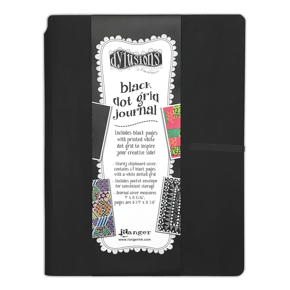 Ranger Dylusions Black Dot Grid Large Journal - Nail Gallerys