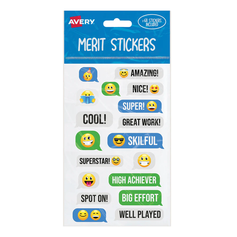 Avery Merit Stickers Emoji 68 Pack - Nail Gallerys
